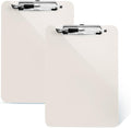 TFDLCG zm 2 PCS Plastic Clipboard with Pen Holder,Standard A4 Letter Size,Nursing Clip Boards 8.5x11 Heavy Duty,Low Profile Clipboards for Women Kids Teacher,School Office Home,Light Gray