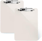 TFDLCG zm 2 PCS Plastic Clipboard with Pen Holder,Standard A4 Letter Size,Nursing Clip Boards 8.5x11 Heavy Duty,Low Profile Clipboards for Women Kids Teacher,School Office Home,Light Gray