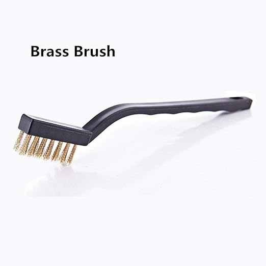 YiwerDer 12PCS Mini Wire Brushes, Stainless Steel & Brass Brush Set, Curved Handle Scratch Brush for Automotive, Cleaning Welding Slag and Rust
