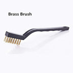 YiwerDer 12PCS Mini Wire Brushes, Stainless Steel & Brass Brush Set, Curved Handle Scratch Brush for Automotive, Cleaning Welding Slag and Rust