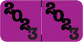 2023 Year Stickers, Doctor Stuff 2023 Chart Labels, Ringbook Sheets, Purple/Black Colored, Jeter Style, USA Made Year Stickers for End Tab File Folders, 270/Package, 3/4" x 1-1/2"