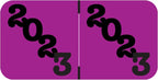 2023 Year Stickers, Doctor Stuff 2023 Chart Labels, Ringbook Sheets, Purple/Black Colored, Jeter Style, USA Made Year Stickers for End Tab File Folders, 270/Package, 3/4" x 1-1/2"