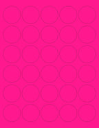 8-1/2 x 11" Neon Color High Light Fluorescent Labels for Laser & Inkjet Printer (Pink Fluorescent, 1.5" Round - 30 Per Page | 1500 Labels)