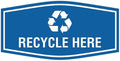 Fancy Recycle Here Sign (Blue) - Small