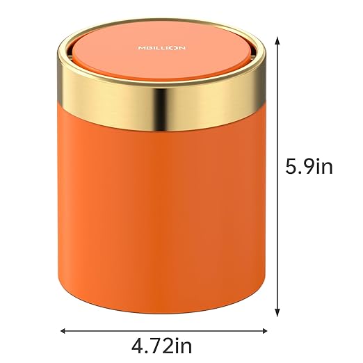 Mini Trash Can with Lid, Desktop Small Trash Can Recycling Bin Cute Metal Garbage Can for Tabletop Countertop Use,Stainless Steel 0.4Gal/1.5L Waste Bin for Office Parlor Car Bedroom,Swing Lid Open