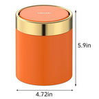 Mini Trash Can with Lid, Desktop Small Trash Can Recycling Bin Cute Metal Garbage Can for Tabletop Countertop Use,Stainless Steel 0.4Gal/1.5L Waste Bin for Office Parlor Car Bedroom,Swing Lid Open