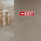 iSYFIX Exit Signs 6 Pack 12x4 Inch with Directional Left Arrows - Rust Free Aluminum, Laminated for UV, Weather, Scratch Resistance - Ideal for Offices, Schools, Theaters, Restaurants