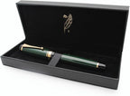 xixixiaozhu Metal Big Fountain Pen Set Medium Nib 0.7mm, Includes Ink Refill Converter, 5 Ink Cartridges & Gift Box (Medium Nib 0.7mm, Green)