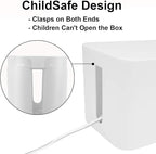 Cable Management Box DUNCHATY 3 Pack Cable Box Organizer with Large Medium Small Cord Hider Box Safe ABS Material for Cover and Hide TV Wires,Computer,Router,USB Hub and Under Desk Power Strip&Cords