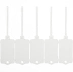 100pcs Blank Plastic Tags for Labeling Reusable Hanging Tags Ties Key Tag Storage Labels Waterproof Plastic Mark Label Writable Hang Sign with One Marker Pen (White)