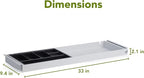PERFECT POSTURE Under Desk Storage Drawer With Lock – Slim Pen & Pencil Drawer for Regular & Sit-Stand Standing Desks, White (33” x 9.4”)