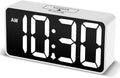 DreamSky Small Digital Alarm Clock for Bedroom, Large Big Numbers Display with Brightness Dimmer, Electric Bedside Desk Clock with USB Charging Port, Adjustable Alarm Volume, USB-C Adapter Powered