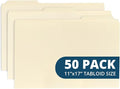 Blue Summit Supplies 11x17 Folders for Blueprints, Plans, Drawings, and Construction, Manila 11x17 File Folders, Bulk 50 Pack