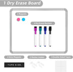 VUSIGN Small White Board Dry Erase, 14'' x 11'' Magnetic Dry Erase Board, Mini Whiteboard with Markers for Students, Fridge, Wall, Locker