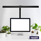 Neatfi 3000 Lumens Flex LED Desk Lamp with Clamp, Dimmable, 5 Adjustable Brightness Levels & 5 Light Modes, Memory Function, Eye-Caring & Flexible Lamp for Home & Office (31.5 Inches, Black)