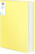 Phyxin Portfolio Binder, 80-Pocket Portfolio Folder 8.5" x 11", Displaying 160 Page Binder with Plastic Sleeves, Plastic Folders for Women & Men, Students, Teachers, Yellow