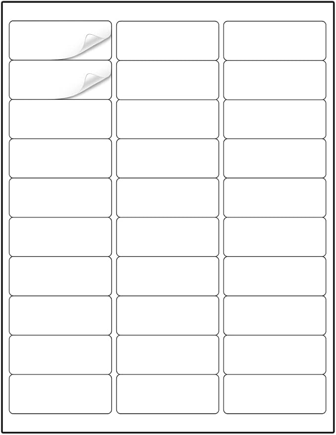Methdic Address Labels 1" x 2-5/8" 900 Labels Sticker Paper for Laser/Ink Jet Printer Mailing Labels 8.5"×11" White 30 per Sheet