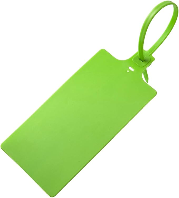 200Pcs Plastic Seals Shipping Label Tags, Writable Marker Big Sign Tie for Logistics, 255mm Total Length Self Locking Inventory Waterproof Tag Fastener with 3 Marker Pen (Green)
