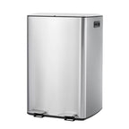 Garvee 16 Gallon (60 L) Dual Trash Can, Stainless Steel Garbage Bin with Plastic Inner Buckets, Commercial Trash Can with Soft-Close Lids & Pedals, Double Compartment Recycling Bin for Kitchen, Sliver