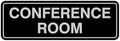 Standard Conference Room Sign - Black/Silver - Large 10 Pack