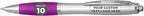 DISCOUNT PROMOS Personalized Ballpoint Pens With Rubber Grip, 10 pack Customizable Ergonomic Click-to-Write Custom Writing Pens for School with Black Ink, Purple
