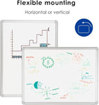 DEVELOP Large Magnetic Dry Erase White Board 60 x 36 Inches, Wall-Mounted 5' x 3' Whiteboard for Home Office School, Silver Aluminium Frame with Detachable Marker Tray, 4 Markers 1 Eraser 4 Magnets