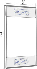 Niubee Acrylic Sign Holder 5x7 Vertical, Wall Mount Sign Holder Door Sign Holder Memo Holder Clear Wall Frame with Tape Adhesive for Office, Home, Store, Restaurant, No Drilling - Vertical (6 Pack)