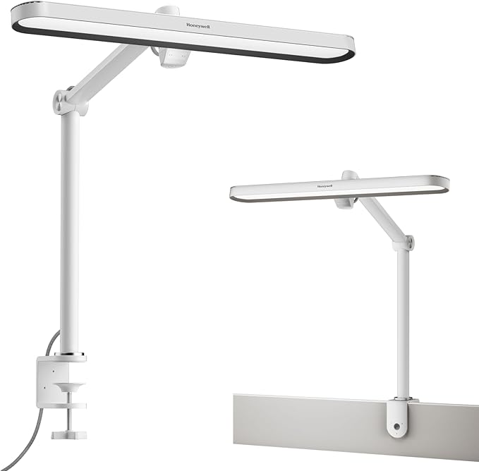 Honeywell LED Desk Lamp with Clamp - 05B02 Upgraded Touch Control Sunturalux Natural Light Clip On Desk Light 4000K 1300LM Dimmable Eye Caring Table Lamp Full Metal Desk Lamps for Home Office