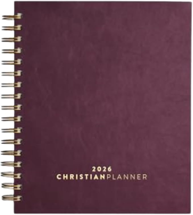 Christian Planner 2026 Daily Planner - Faith Based Monthly and Weekly Planner, Vision Board, and Habit Tracker - 2026 Calendar, Personal Organizer and Devotional Journal (Spiral, Fig)