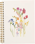 JWVK Vintage Wild Flower Botanical Plant Hardcover Spiral Notebook 5.5x8.3,Rustic Spring Floral Cottagecore Notebook Journal for Work Office School Student Teacher.