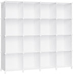 HOMIDEC Closet Organizers and Storage, 16 Cube Storage Organizer, Closet Organizer Bookshelf Cubes Shelves for Clothes, Bedroom, Kids Room, Bathroom, Wardrobe, Garment Racks, White