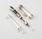 JINHAO 1935 Fountain Pen TIANDAO Series #8 Nib Ink Pen with Guitar-Shaped Clip and Ink Converter (M Nib 0.7mm, Transparent)