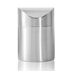 Chemlliy Mini Trash Can, Tiny Desktop Trash Bin with Swing Lid, Stainless Steel Bathroom Countertop Garbage Cans Kitchen Waste Bins with Trash Bag
