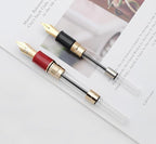 JINHAO 1935 Fountain Pen TIANDAO Series #8 Nib Ink Pen with Guitar-Shaped Clip and Ink Converter (F Nib 0.5mm, Red)