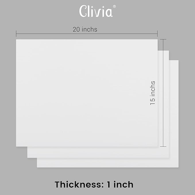 CMI Commercial Grade Cutting Board for Kitchens,Cutting Board Set,Thick White Plastic Chopping Board,20 x 15 x 1 Inch, White-Color 3 of Pack Set,Professional for Restaurants,NSF Certified