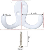 IBosins 28 Pack Heavy Duty Double Prong Coat Hooks Wall Mounted with 56 Screws Retro Double Hooks Utility Hooks for Hanging Coat, Scarf, Bag, Towel, Key, Cap, Cup, Hat