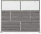 NBF Office Partitions - Cubicle Privacy Panel Wall Divider - Modern Room Separator with Quick Assembly - Indoor Laminate Free Standing Portable Room Divider Panel - 76" H x 96" W (Gray)