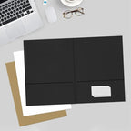 LUXPaper 9" x 12" Presentation Folders | Two Pocket | Midnight Black | 100lb. Cover | 100 Qty