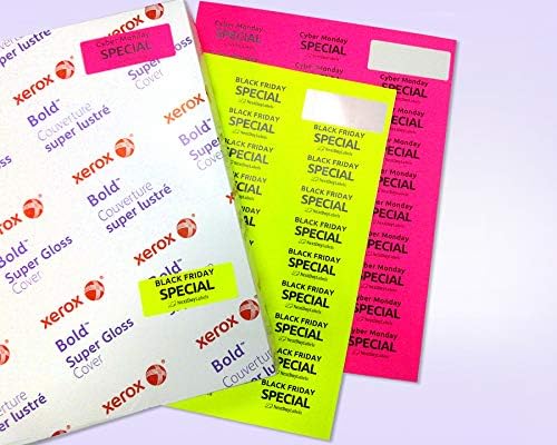 8-1/2 x 11 Neon Color High Light Fluorescent Labels for Laser & Inkjet Printer (Pink Fluorescent, 1" x 2-5/8" - 30 Per Page | 3,000 Labels)