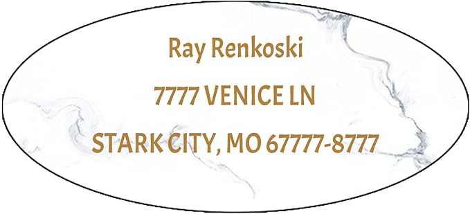 Made in USA Custom Return Address Stickers Labels Customized Mailing Label for Envelopes, Personalized Self Adhesive Flat Sheet Oval Labels