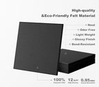 G Gamit Large Felt Wall Tiles Bulletin Board,Large Cork Board Alternative with 30 Pushpins,8-Pack Felt Pin Board with 56 Safe Removable Adhesive Tabs for Home Office School (Black)