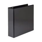 Samsill 4 Inch 3 Ring Binder, Made in USA, Economy Round Ring, Clear View Cover, 675 Sheet Capacity - for School, Home, Office - Charcoal Black