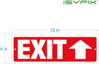 iSYFIX Exit Signs - 2 Pack 12x4 Inch Directional Up Arrow Signs, 40 mil Polystyrene Plastic, UV Laminated, Scratch & Fade Resistant, Waterproof - Ideal for Office, Theater, School, Business