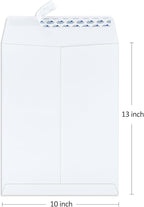 ValBox 10x13 Self Seal Catalog Envelopes 150 Packs Large White Envelopes with Peel and Seal Flap for Mailing, Organizing and Storage
