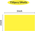 STARLIBOO Colored Labels Stickers 3 x 2 Inch, Rectangle Moving Labels Stickers, 750Pcs Garage Sale Price Sticker, Adhesive Moving Label for Boxes(3 Rolls, Yellow/Fluorescent Green/Orange)
