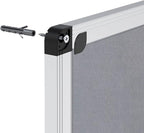 VIZ-PRO Notice Board Felt Gray, 36 X 24 Inches, Silver Aluminium Frame