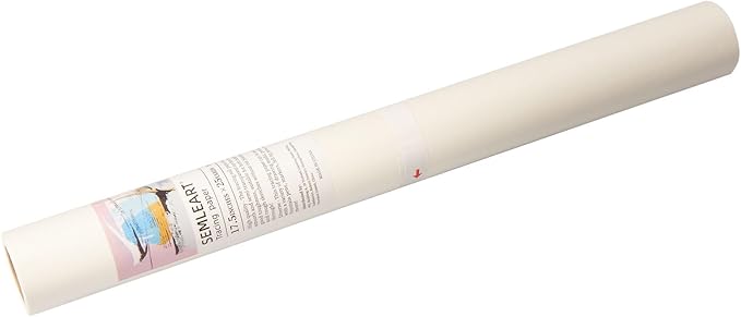 SEMLEART Tracing Paper Roll,17.5-inch x 25yard，White Translucent Vellum,Pattern Paper for Sewing, Drawing, Sketching, Gift Wrapping