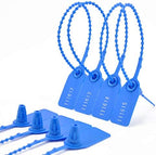 100Pcs Plastic Tamper Shipping Seals Pull-Tite Security Seal Signage Numbered Fire Extinguisher Tags Zip Ties Labels Disposable Self Locking for Logistics, Luggage,Transport (Blue, 100pcs)