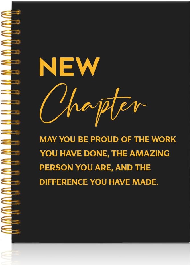 Mhfpl Coworker Funny Spiral 160 Pages Blank Notebook, Coworker Notebook Gifts, Retirement Gifts, Goodbye Gifts (New Chapter)