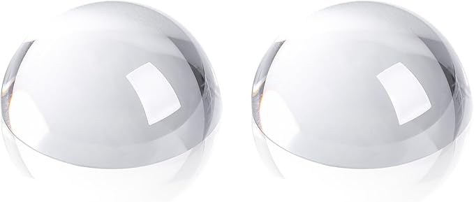 SWTHONY 2pcs 3.1inch Crystal Dome Magnifying Paperweight, Reading Magnifier Glass Paper Weights for Outdoor Events, Office Desk